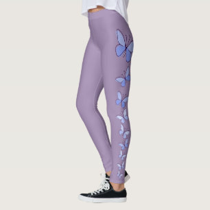 Butterfly Flutter in blau - Solid Violet Leggings
