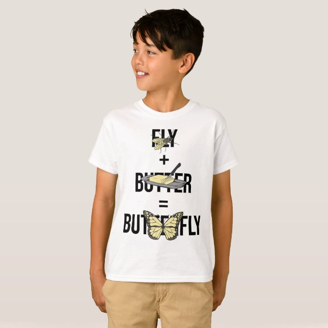 Butterfly Fly plus Butter Funny Puff T-Shirt (Vorne ganz)