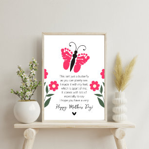 Butterfly Footprint Art: Ein Muttertagsgebet Poster