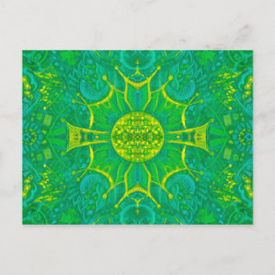 Butterfly Forest Bohemisch Arabesque Muster Green Postkarte