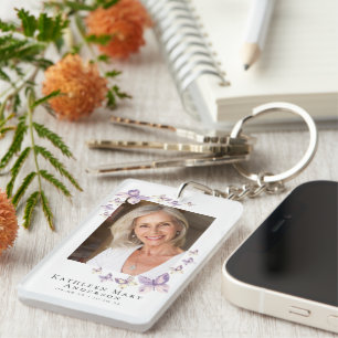 Butterfly-Foto-Gedenkgebet Schlüsselanhänger