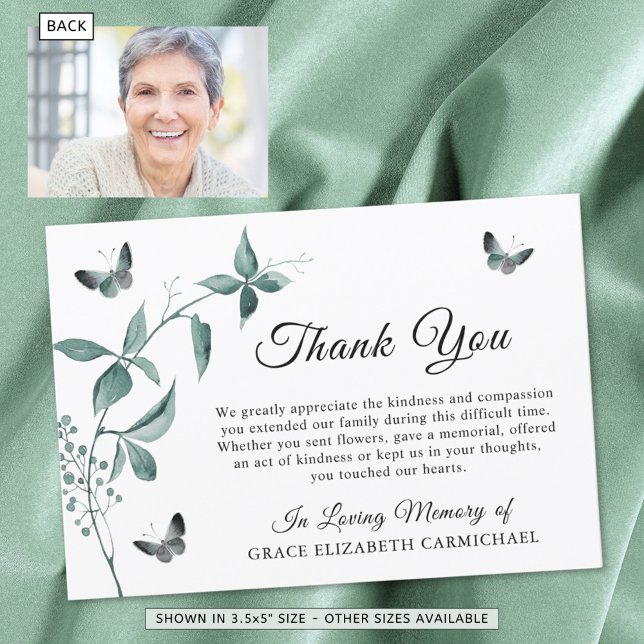 Butterfly-Foto zur Beerdigung Dankeskarte (Von Creator hochgeladen)