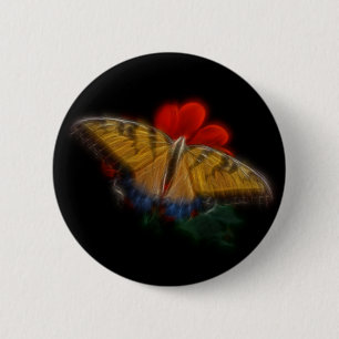 Butterfly Fraktal Tiger Frack Button
