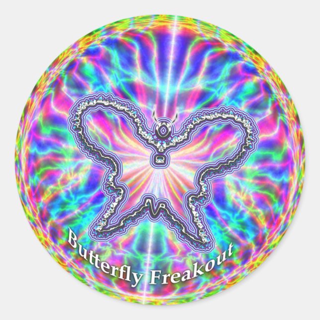 Butterfly Freakout-Sticker Runder Aufkleber (Vorderseite)