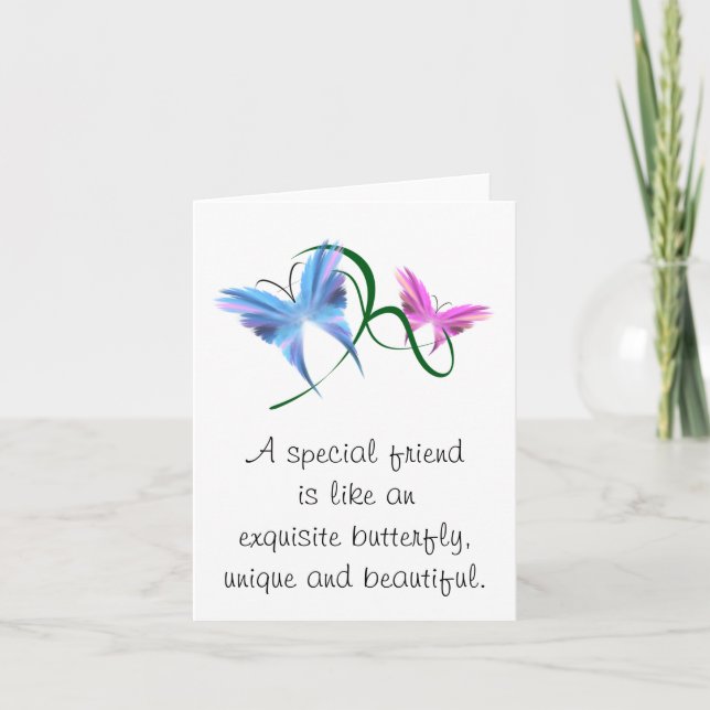 Butterfly Friendship Notecard Karte (Vorderseite)