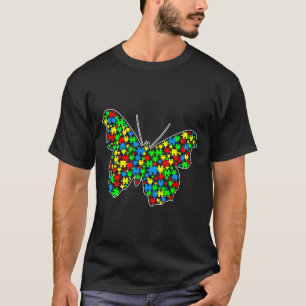 Butterfly Funny Puzzle Tiere Autismus Bewusstsein T-Shirt