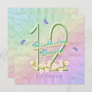 Butterfly Garden 12. Geburtstagsparty Einladung