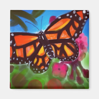 Butterfly Garden - 2 Zoll Square Magnet