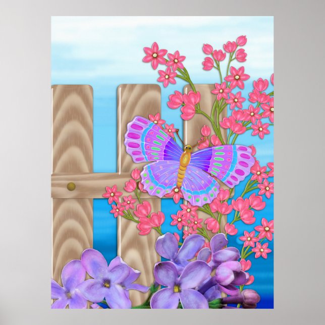 Butterfly Garden 3D Whimsey Poster (Vorne)