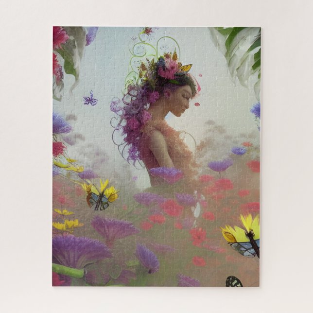 Butterfly Garden AI Generiert Puzzle (Vertikal)