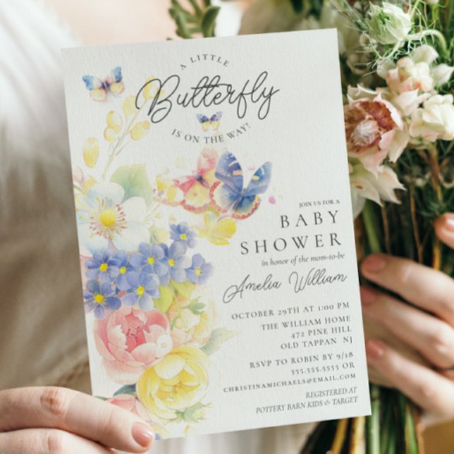 Butterfly Garden Baby Dusche Einladung (Von Creator hochgeladen)
