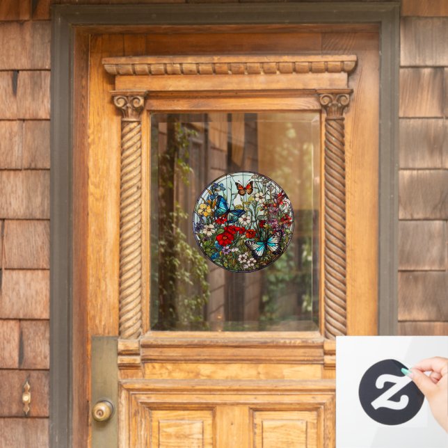 Butterfly Garden Blumengestanzte Imitate Fensteraufkleber (Haustür)