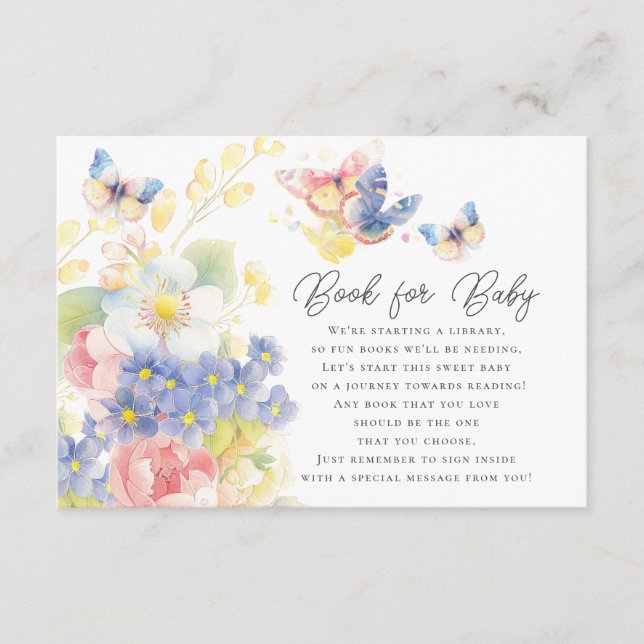Butterfly Garden Book for Baby Enclosure Card Begleitkarte (Vorderseite)
