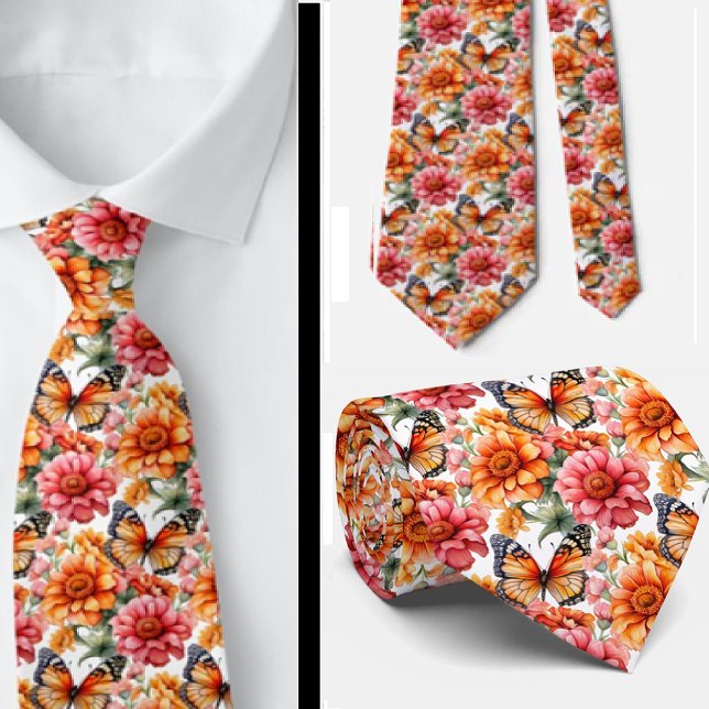 Butterfly Garden Elegantes Muster Neck Tie Krawatte (Von Creator hochgeladen)