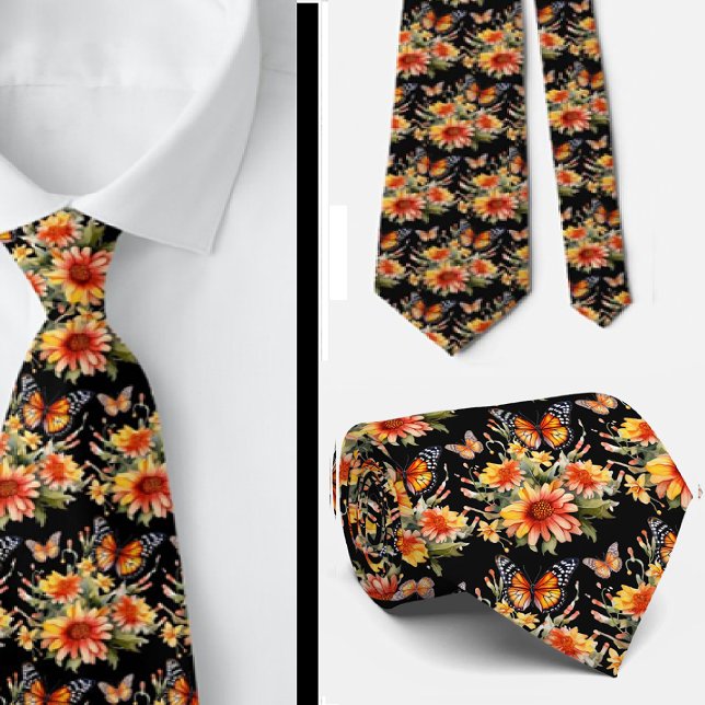 Butterfly Garden Elegantes Muster Neck Tie Krawatte (Von Creator hochgeladen)