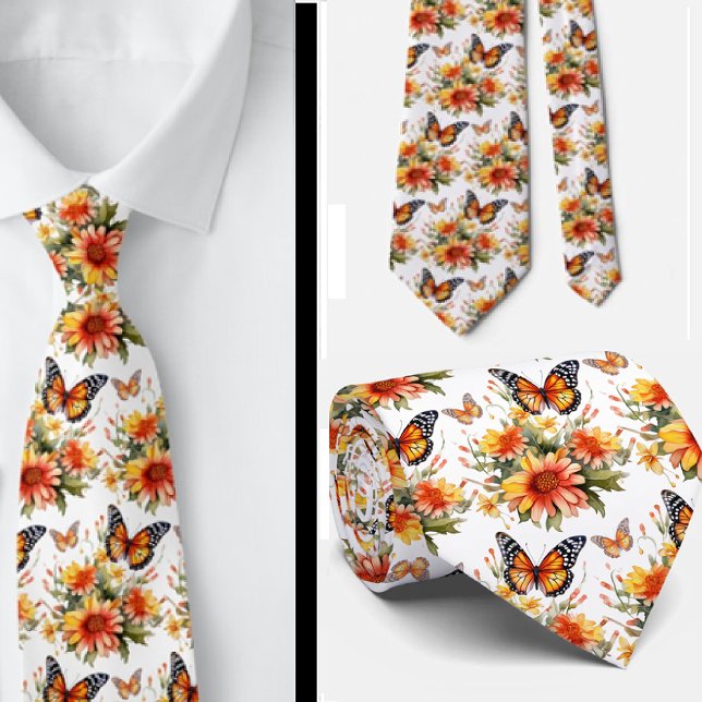 Butterfly Garden Elegantes Muster Neck Tie Krawatte (Von Creator hochgeladen)