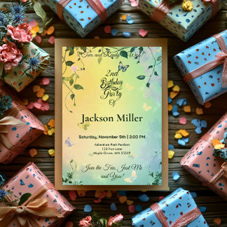 Butterfly Garden Geburtstag - Niedliches Katzen un Einladung