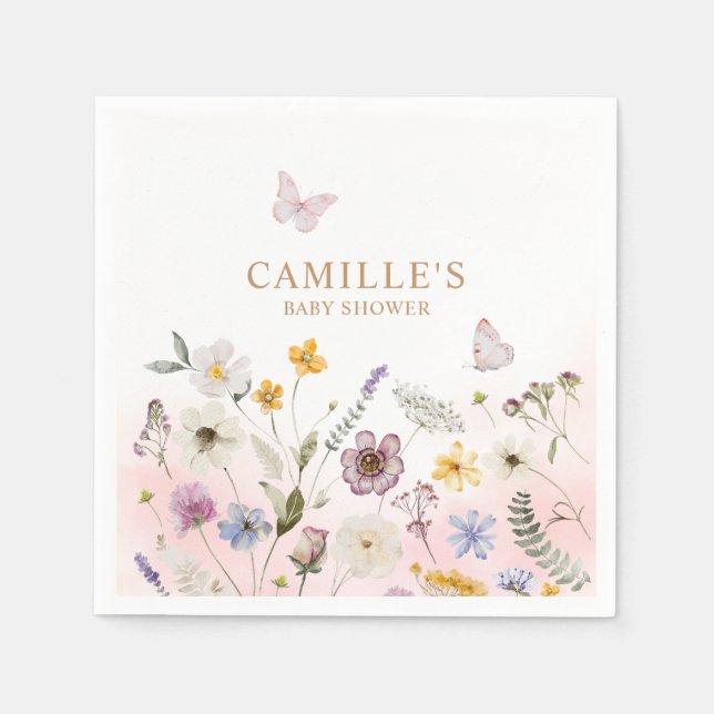 Butterfly Garden Girl Babydusche Serviette (Vorderseite)