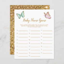 Butterfly Garden Gold Baby Name Dusche Spiel