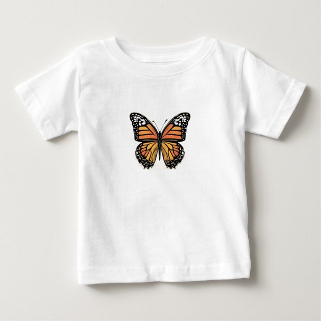 Butterfly Garden Harmony – Nature-Inspired Floral  Baby T-shirt (Vorderseite)