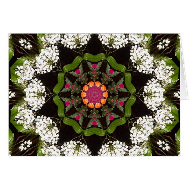 Butterfly Garden Kaleidoscope Note/Invitation Card (Vorderseite (Horizontal))