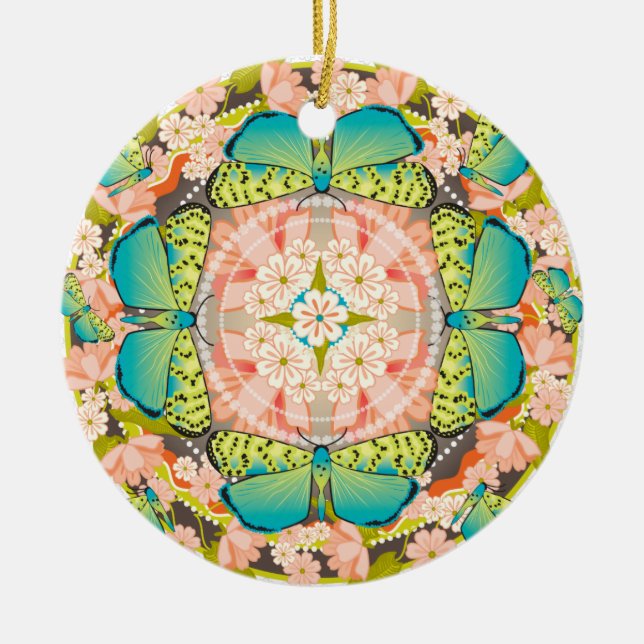 Butterfly Garden Keramik Ornament (Vorne)