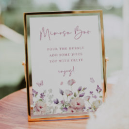 Butterfly Garden Mimosa Bar Sign Poster