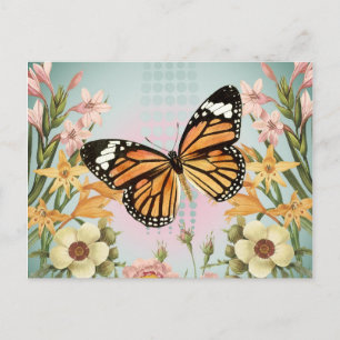 Butterfly Garden Postcard Postkarte
