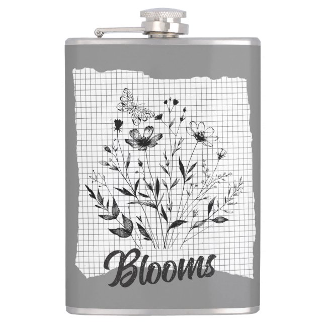 Butterfly Garden Sketches Flachmann (Vorderseite)