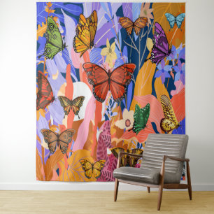 Butterfly Garden Tapestry Wandteppich