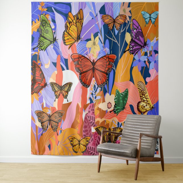 Butterfly Garden Tapestry Wandteppich (Beispiel)