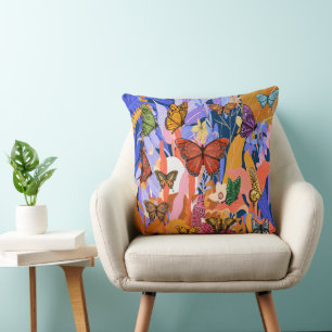 Butterfly Garden Throw Kissen
