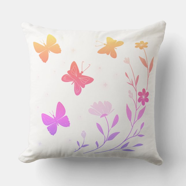 butterfly garden throw pillow kissen (Vorderseite)