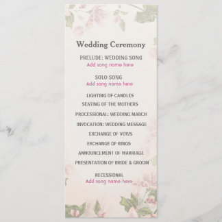 Butterfly Garden Wedding Program Programm
