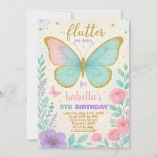 Butterfly Garden zum Geburtstag Einladung