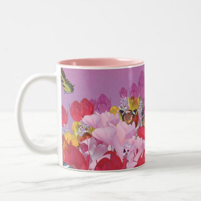 Butterfly Garden Zweifarbige Tasse (Links)