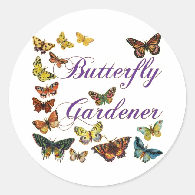 Butterfly Gardener Sprichwort Sticker (Vorderseite)