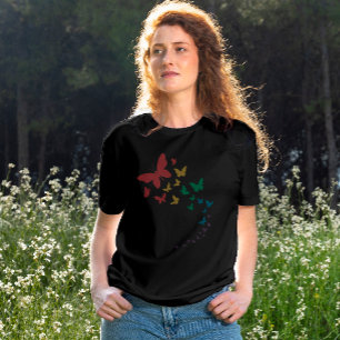 Butterfly-Gay Pride-Longbug farbige Flagge T-Shirt