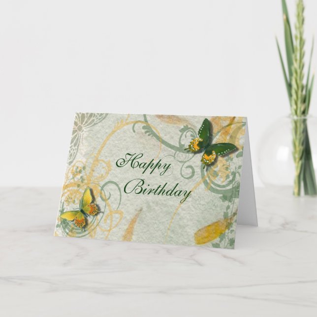 Butterfly Geburtstagskarte Karte (Vorderseite)