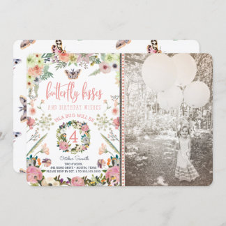 Butterfly Geburtstagsparty Einladungen für ein Mäd
