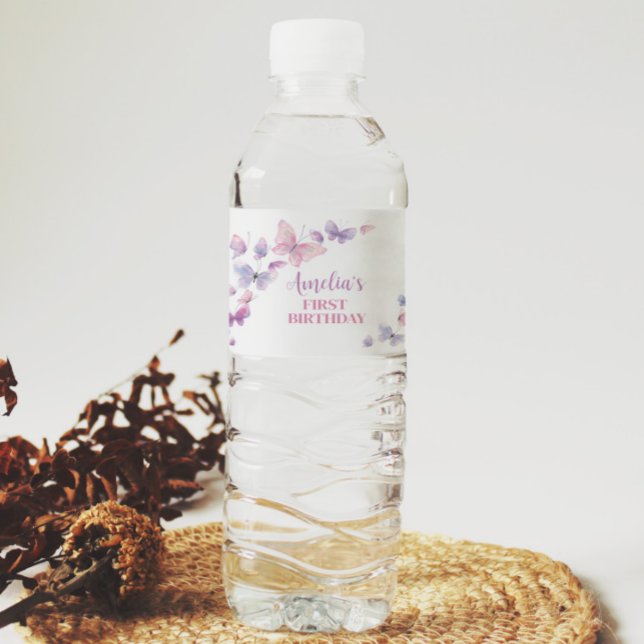 Butterfly Geburtstagswasser-Flaschenetikett Wasserflaschenetikett (Von Creator hochgeladen)