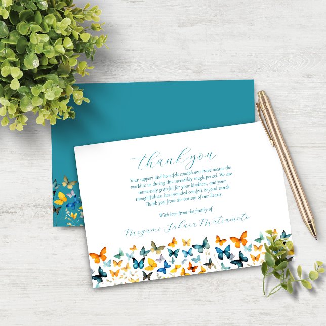 Butterfly-Gedenkkarte - Aquamarin zurück Dankeskarte (Von Creator hochgeladen)