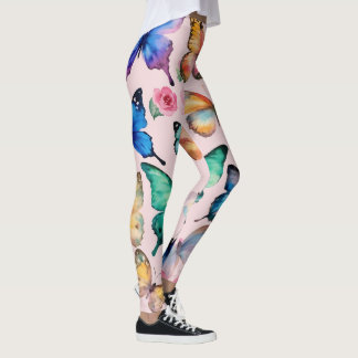 Butterfly-gedruckte Leggings