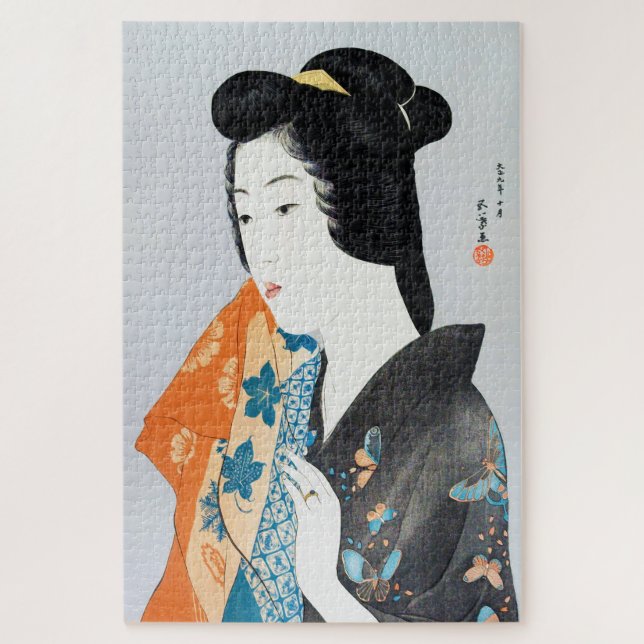 Butterfly-gemustert Kimono, Goyō Hashiguchi Puzzle (Vertikal)