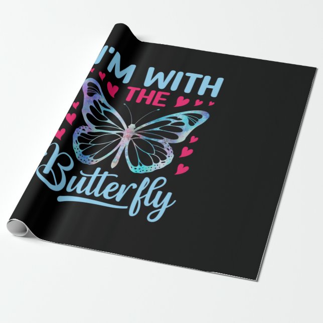 Butterfly-Geschenk | Ich bin mit dem Schmetterling Geschenkpapier (Ungerollt)