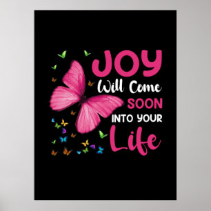 Butterfly-Geschenk   Joy wird bald kommen Poster