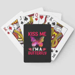 Butterfly-Geschenk Küss Me I are Butterfly Spielkarten
