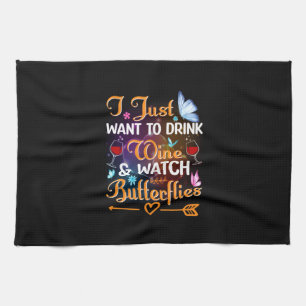 Butterfly-Geschenk   Trinkweine Schmetterlinge beo Geschirrtuch