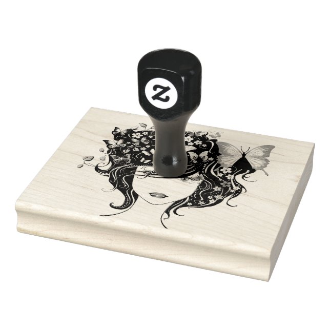 Butterfly Girl 1A Gummistempel (Stempel)