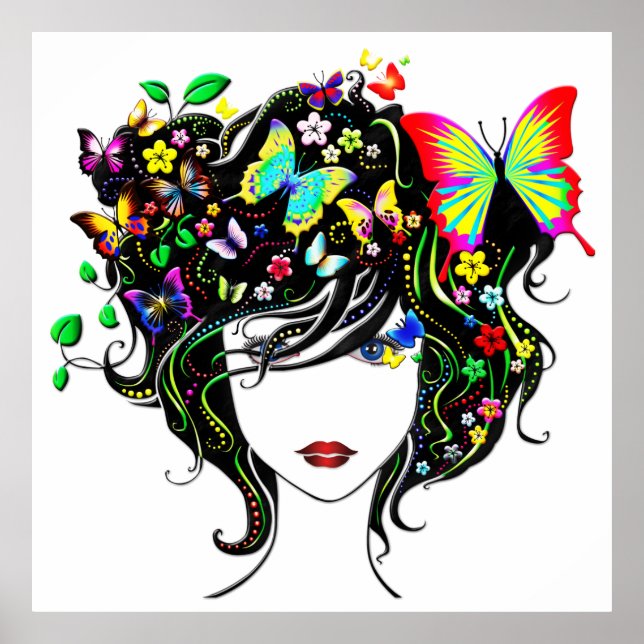 Butterfly Girl 1A Poster (Vorne)